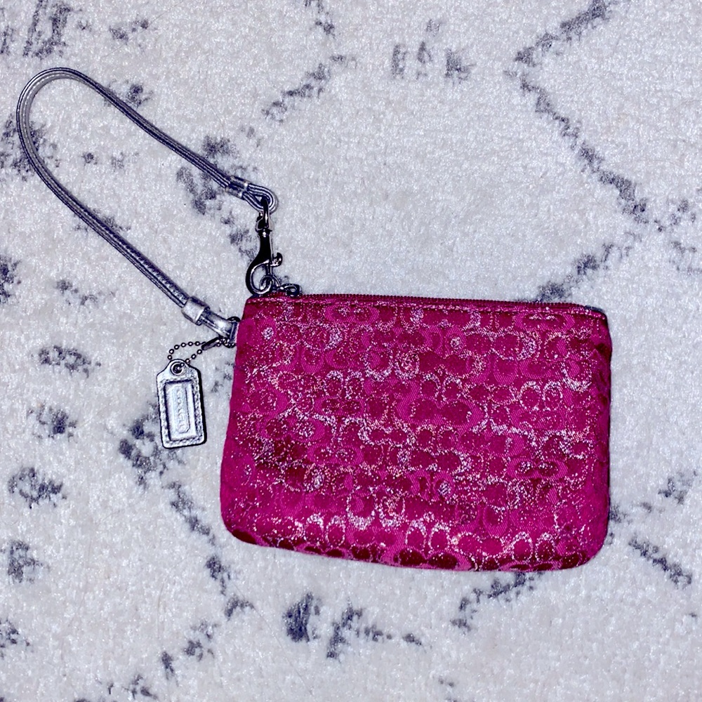Coach pink wristlet
